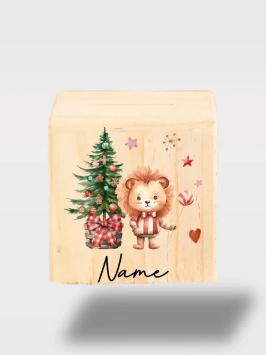 Tirelire de Noël Personnalisé en BoisLe Cube Magique – Image 7