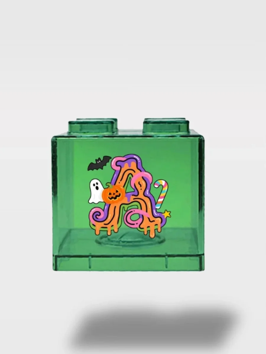 Tirelire Halloween Lettres Vertes TransparentesLe Cube Fantôme – Image 3