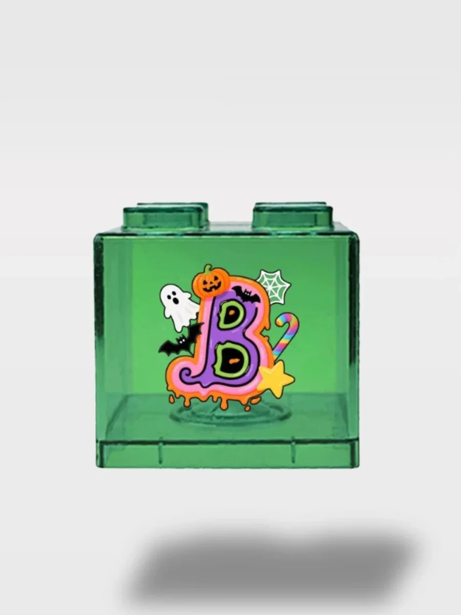 Tirelire Halloween Lettres Vertes TransparentesLe Cube Fantôme – Image 4