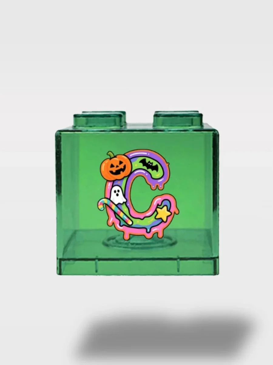 Tirelire Halloween Lettres Vertes TransparentesLe Cube Fantôme – Image 5